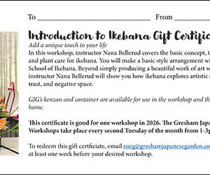 Ikebana Gift Certificate